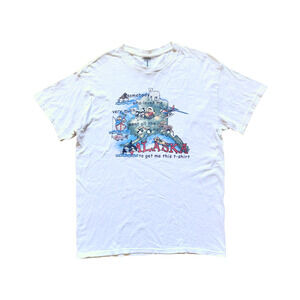 Vtg Womens Alaska Destination Graphic T-Shirt Size M Retro Nature Animals Funny